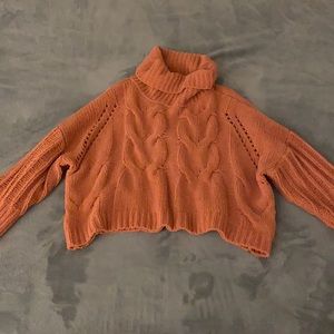 cropped knitted turtleneck sweater from tj maxx